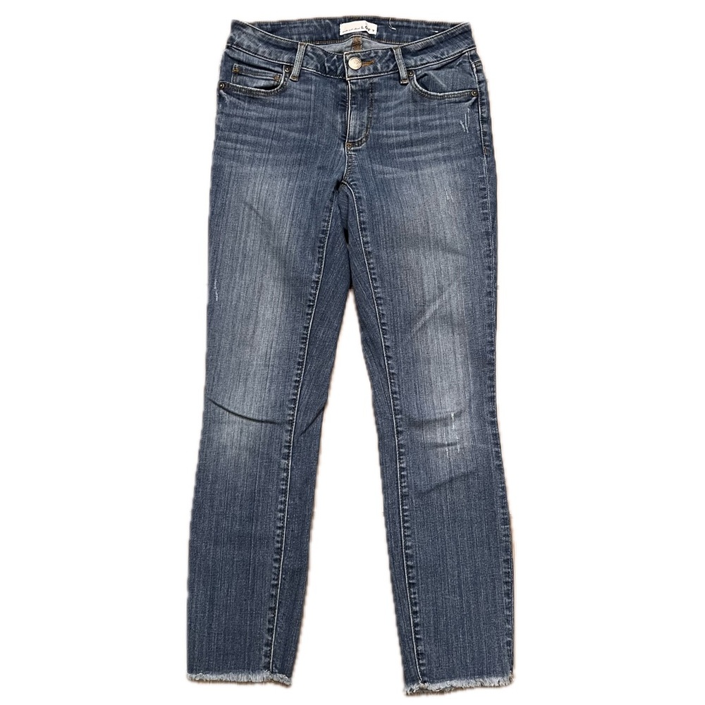LOFT Curvy Skinny frayed ankle jeans size 0 25